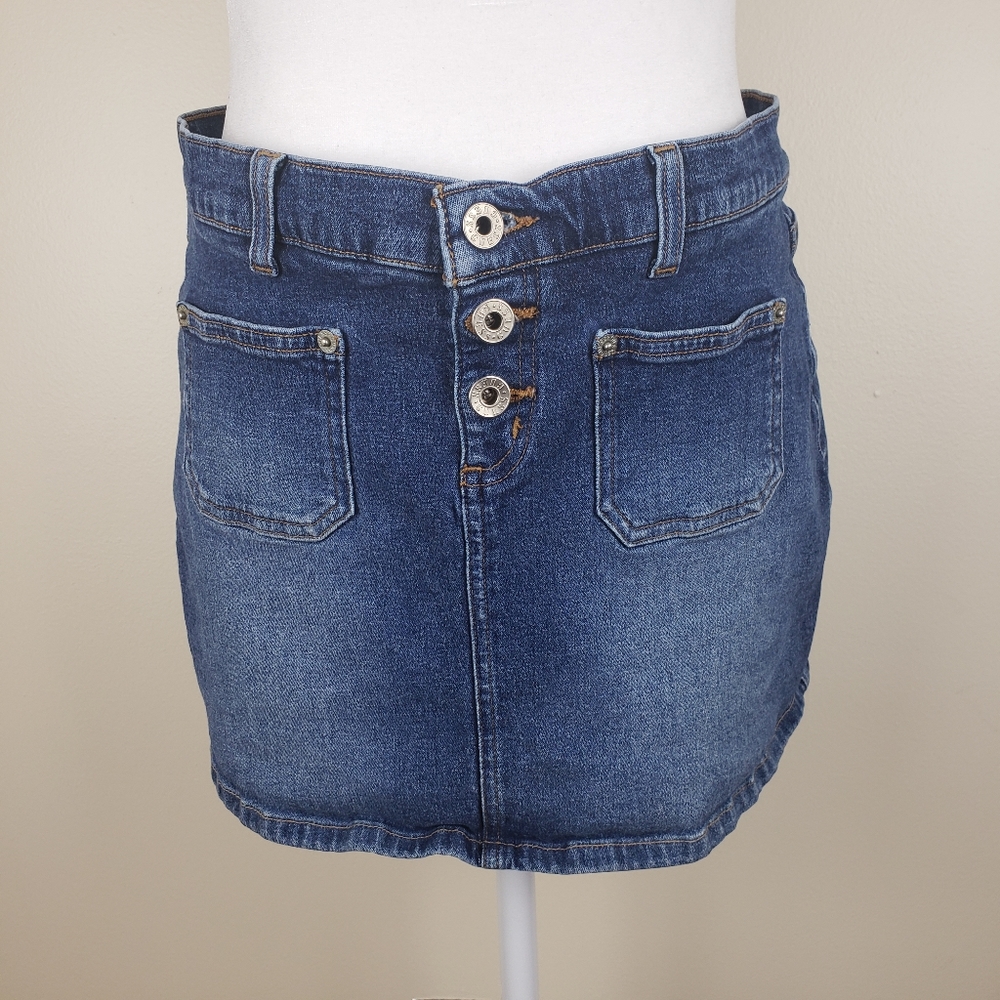 Guess Jeans Skirt Button Fly Denim Mini size 28